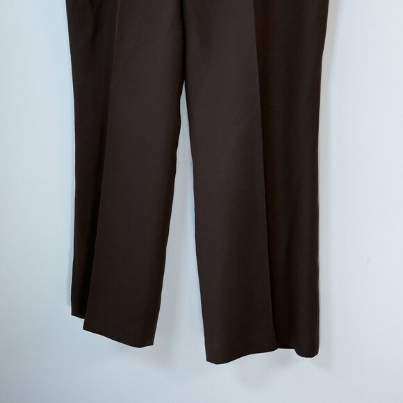 Brown Pleated Business Office Slacks Womens Kasper Dress Pants Plus Size 16 - Picture 3 of 9